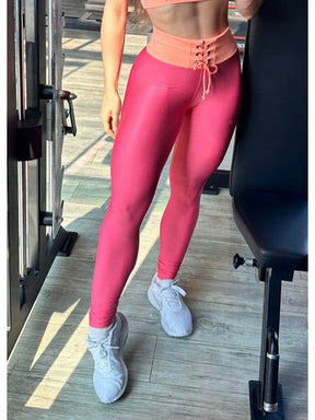 Conjunto Legging Disruptive Rosa Chiclete e Laranja