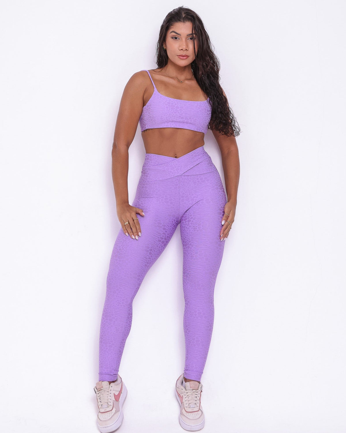 Conjunto Legging Básico Cós Cruzado Feline + Top Ju