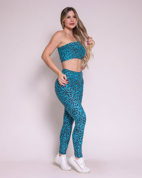 Conjunto Legging Empina Bumbum Onça + Top Paloma