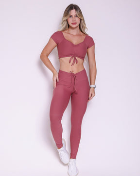 Conjunto Legging Empina Bumbum Light + Top Manguinha