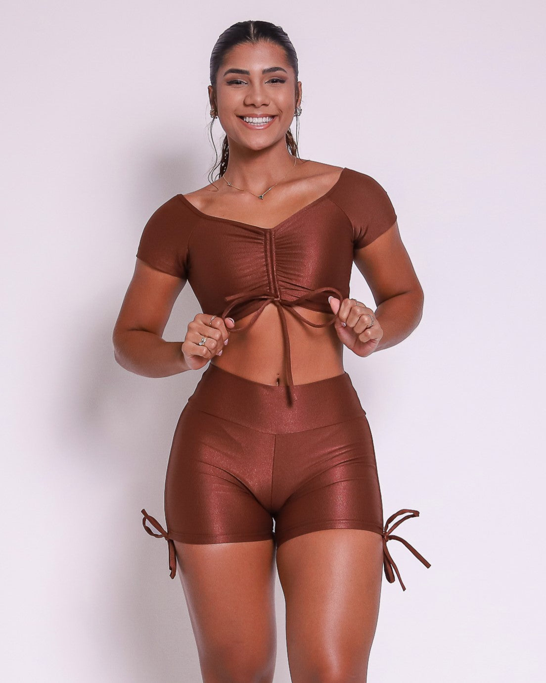 Conjunto Short Básico Cross Compressão + Top Manguinha