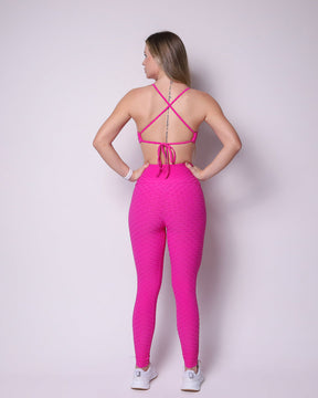 Conjunto Legging Básico Textura Tulipa + Top Paula