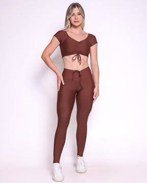 Conjunto Legging Empina Bumbum Light + Top Manguinha