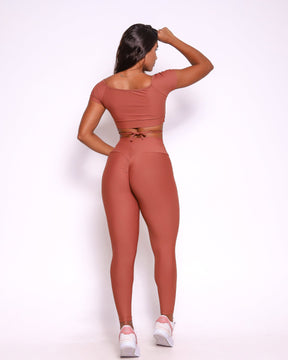 Conjunto Legging Empina Bumbum Light + Top Manguinha