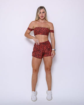 Conjunto Short Básico Light Onça Colors + Top Ciganinha